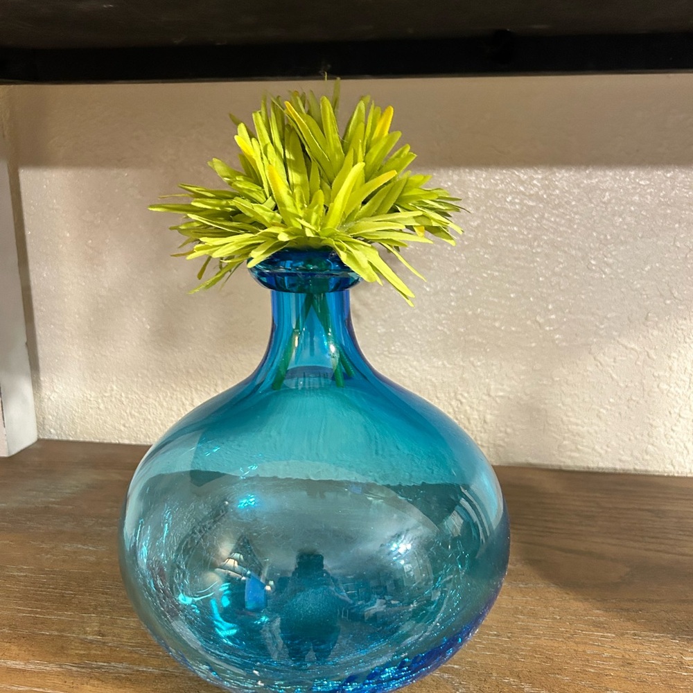 Elegant Blue Glass Vase